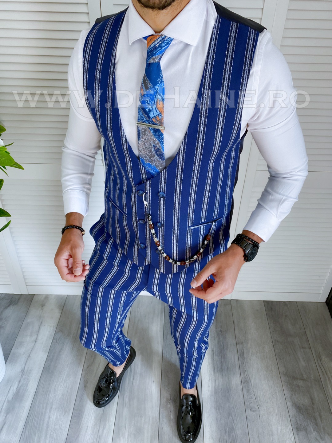 Compleu Barbati Slim Fit Vesta + Pantaloni Elegant