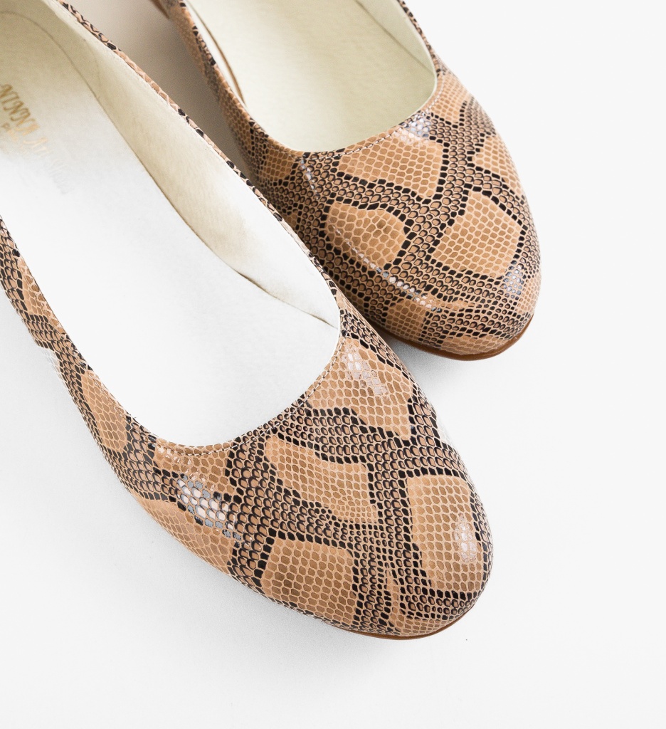 Pantofi dama Vegge Print cu toc elegant - imagine 7