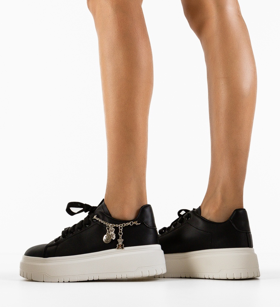 Sneakers Dama Vergast Negri - Confort și Stil - imagine 2