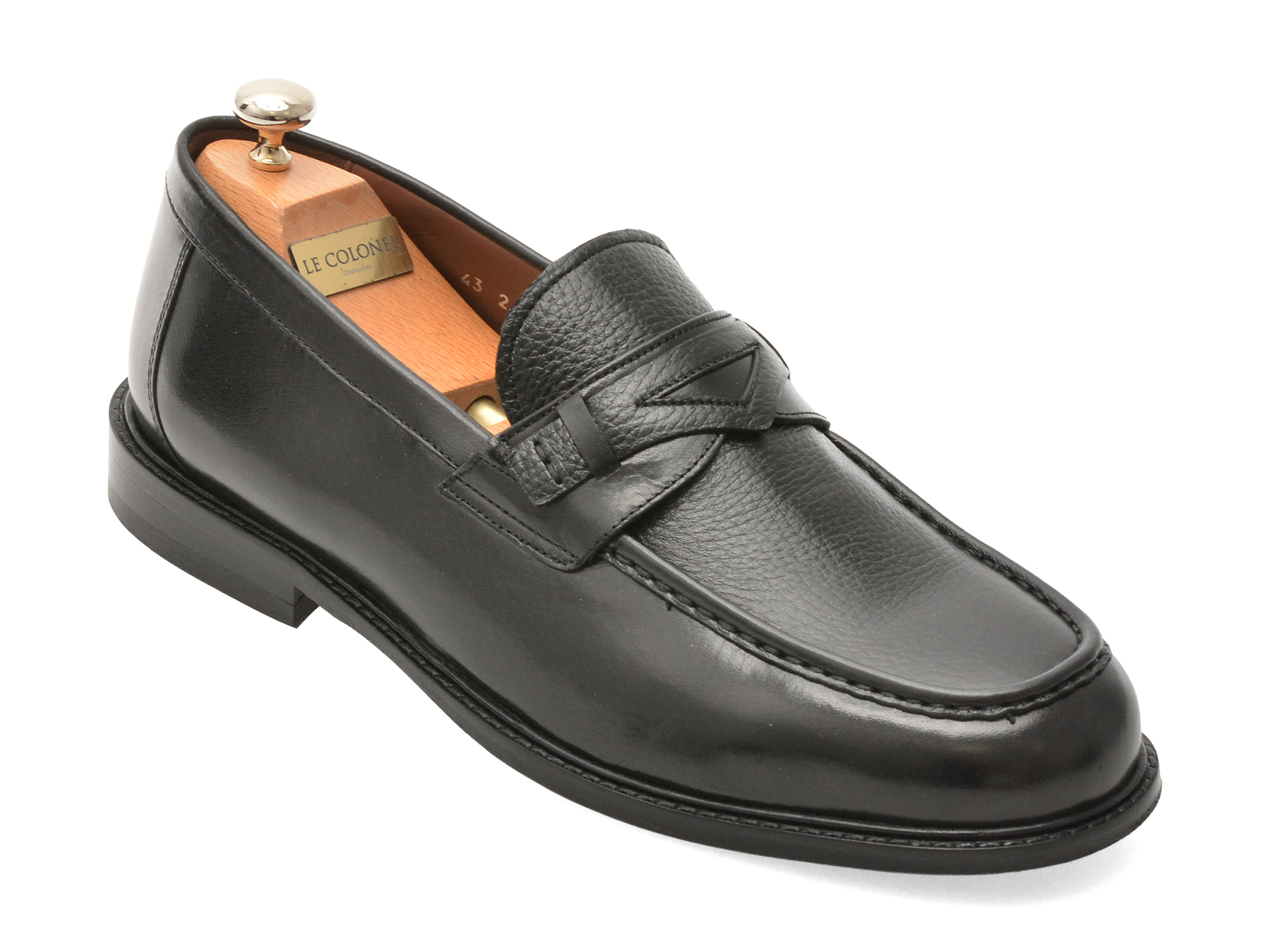 Mocasini LE COLONEL negri din piele naturală