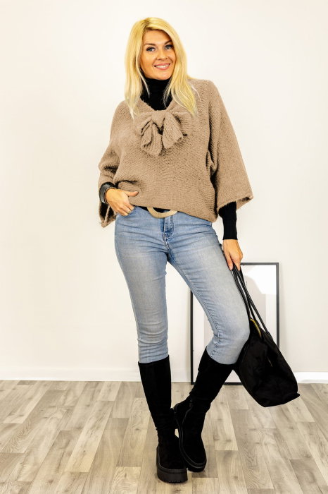 Pulover Reversibil Camel Shopika | Oversize & Elegant