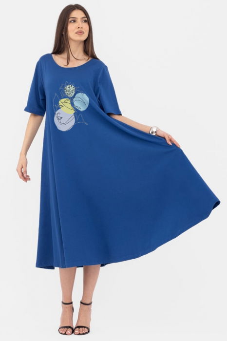 Rochie A-Line Albastra Pierino | Talie Unică
