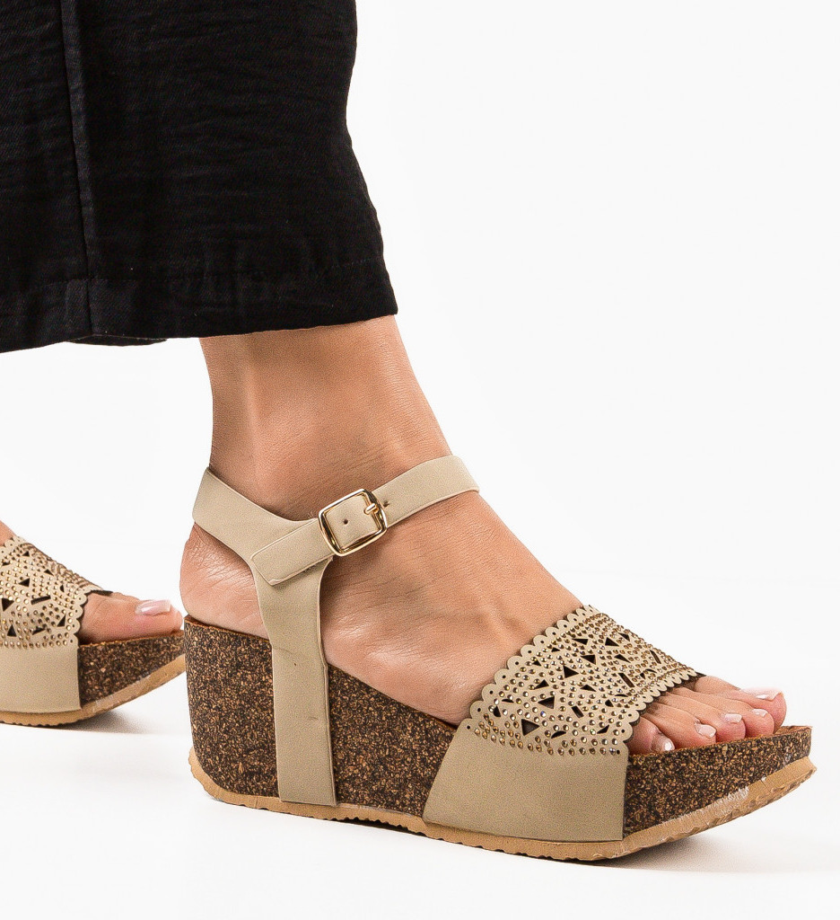Platforme Dama Tessa Khaki | Stil si Confort - imagine 2