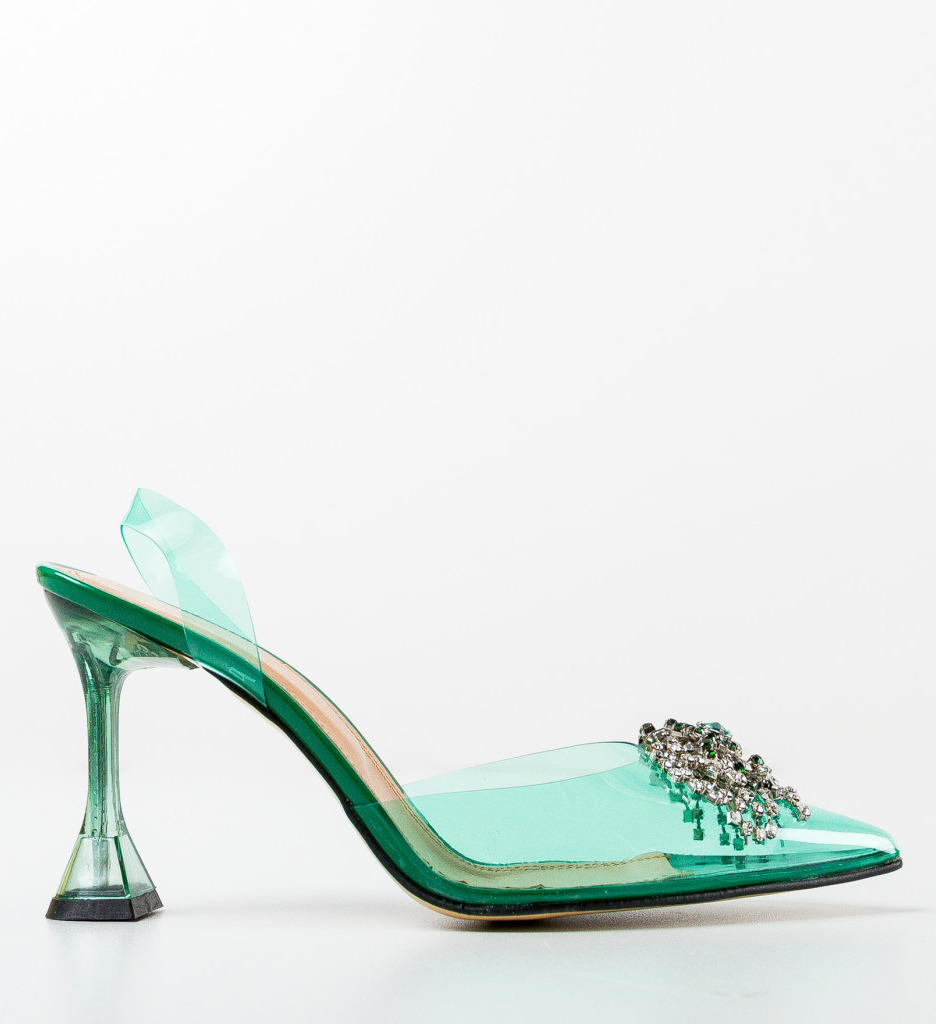 Pantofi Dama Zanag Verzi | Toc Eleganți - imagine 6