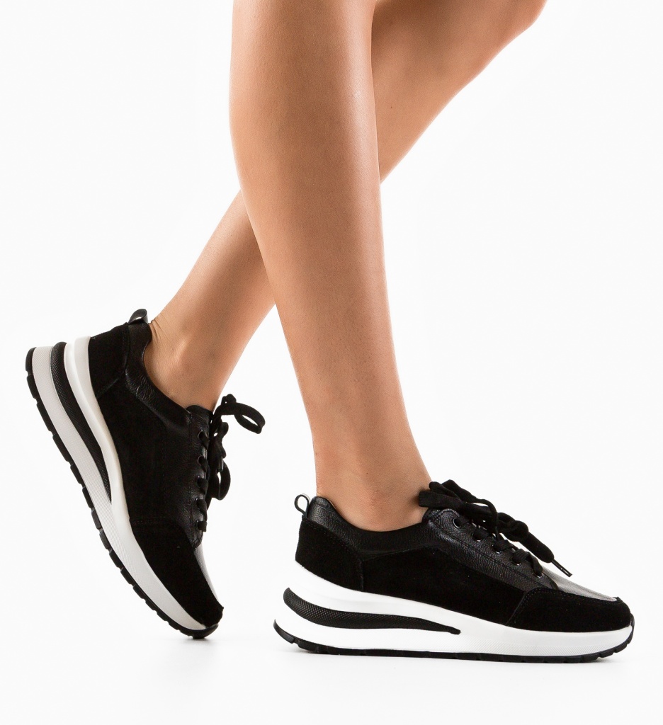 Sneakers Likolas Negri Dama - Confort și Stil - imagine 3