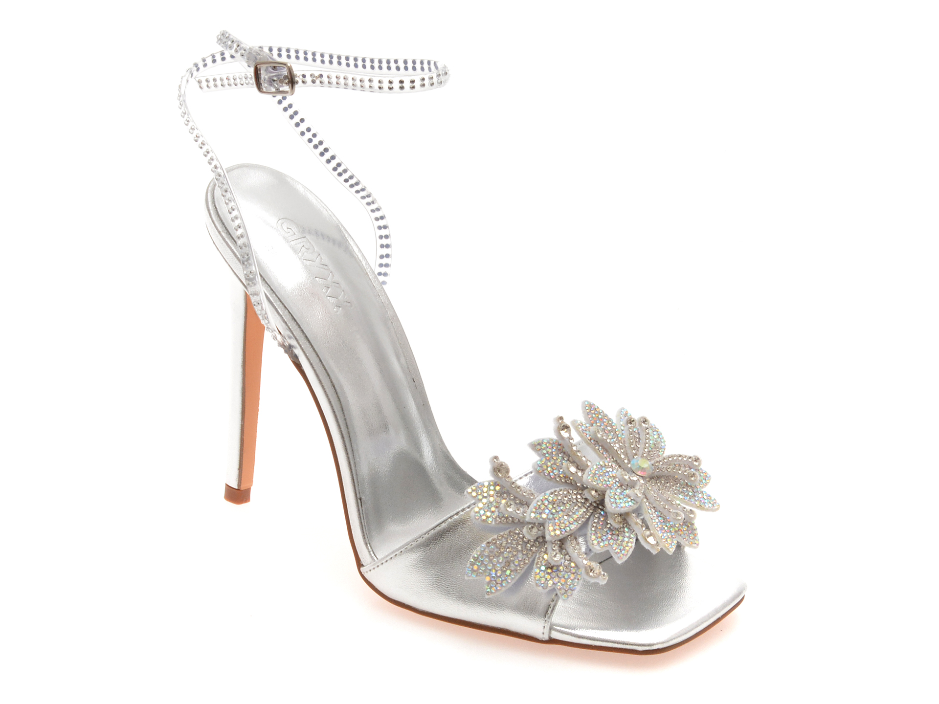 Sandale Elegante din Piele Gryxx Argintii