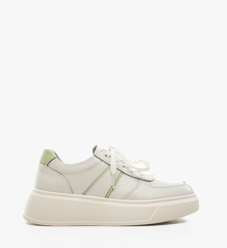 Sneakers Dama Briseis Albi din Piele Naturală - imagine 4