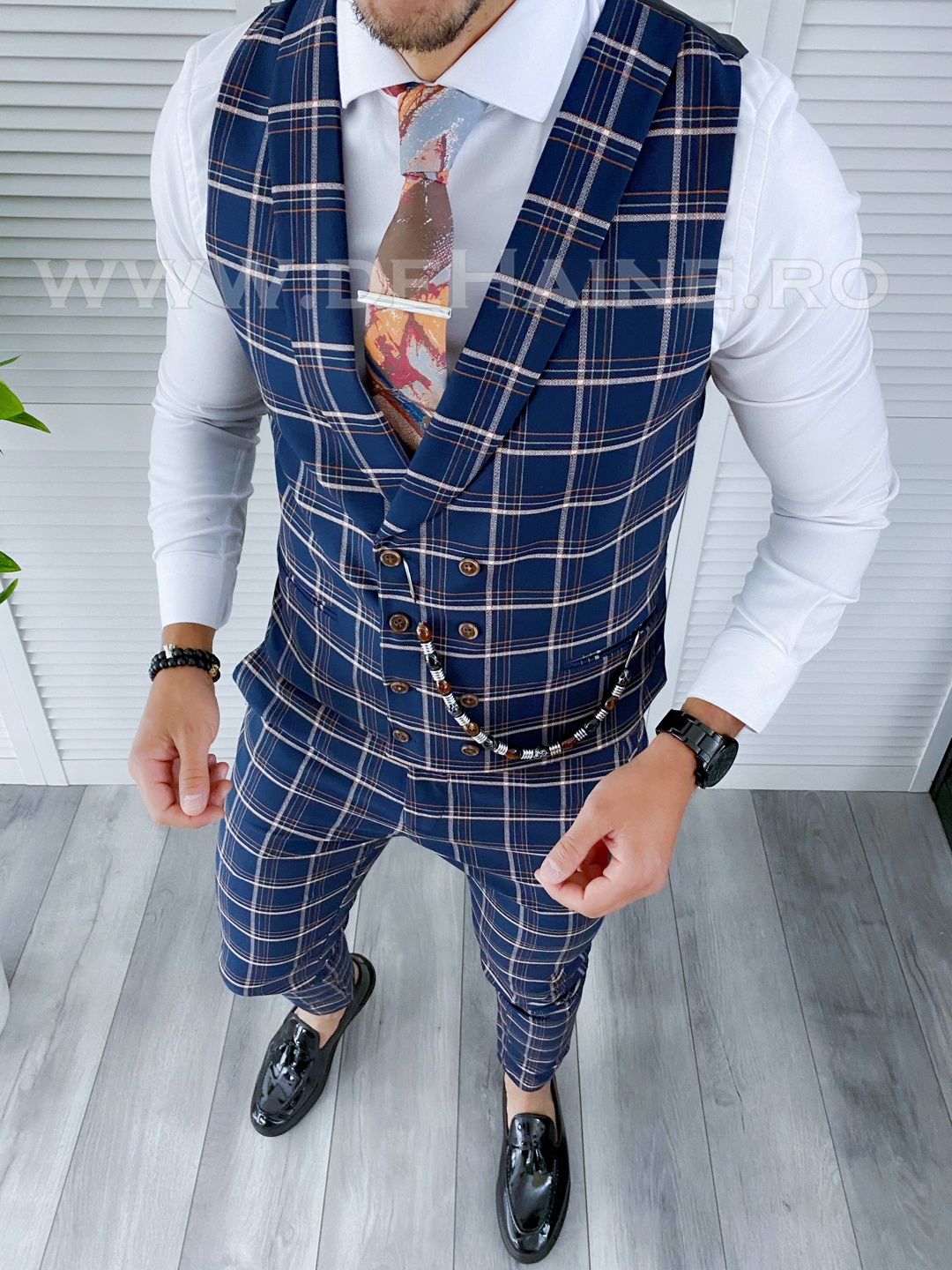 Compleu Barbati Vesta + Pantaloni Elegant Slim Fit