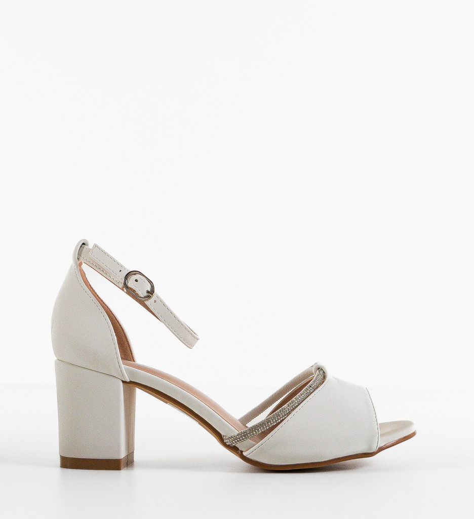 Sandale Toc Leyre Albe | Eleganță și Stil - imagine 3