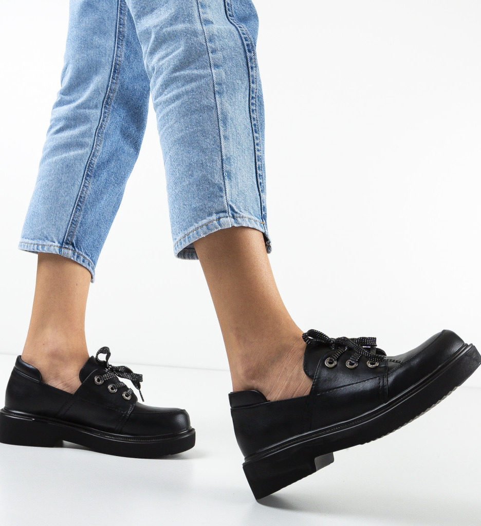 Pantofi Casual Smeco Negri | Stil & Confort - imagine 3