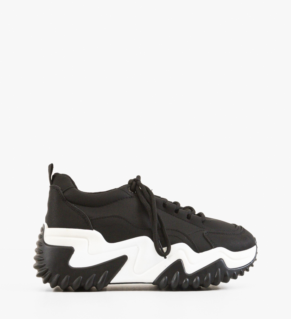Sneakers Dama Montaez Negri | Confort Urban - imagine 5