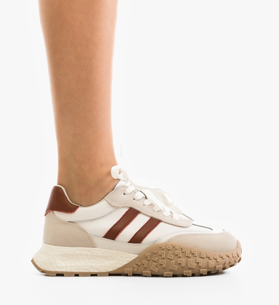 Sneakers Dama Forale Albi | Confort Zilnic - imagine 3