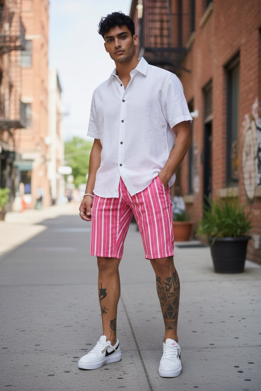Pantaloni Scurți Bărbați Casual, Imprimeu Modern - imagine 2