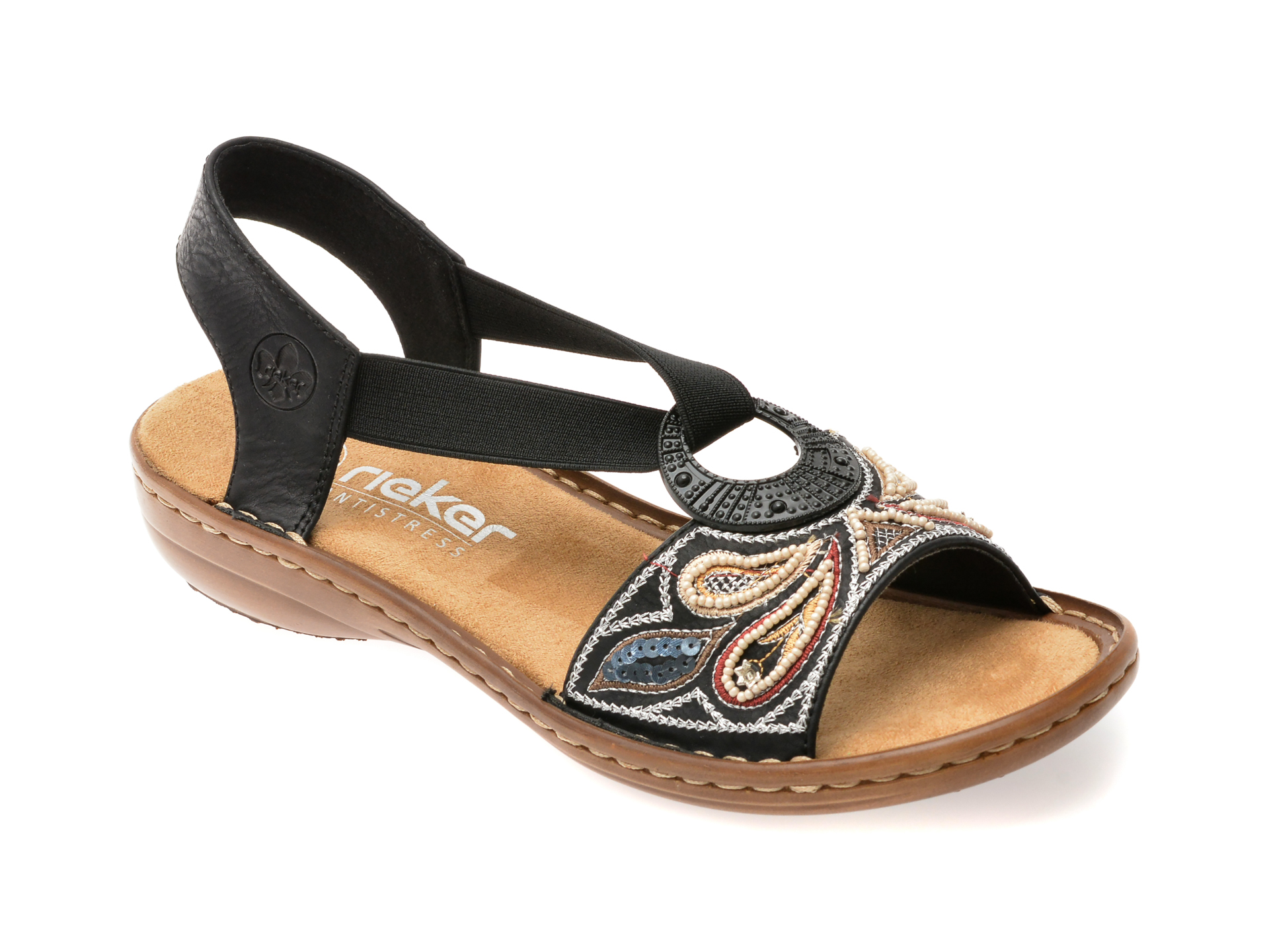 Sandale RIEKER Negre - Confort Premium Piele Eco