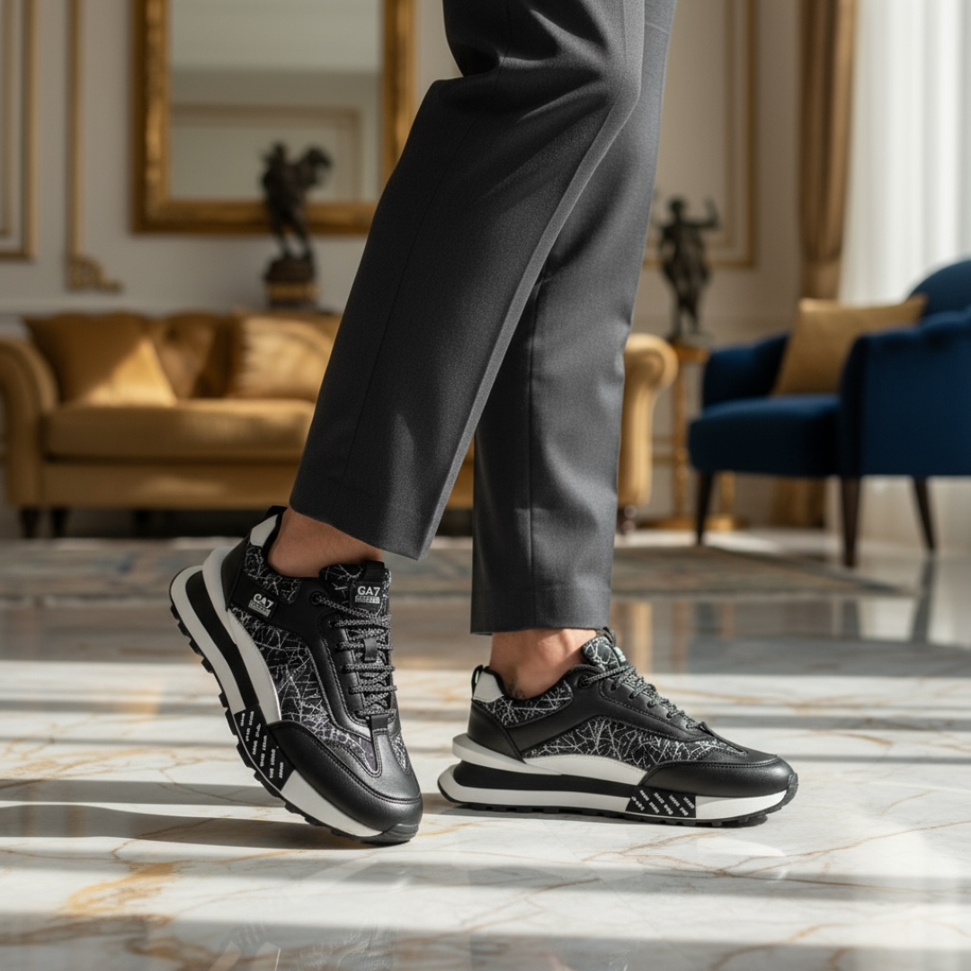 Adidași Casual Negri Piele Ecologică - Confort Superior - imagine 2