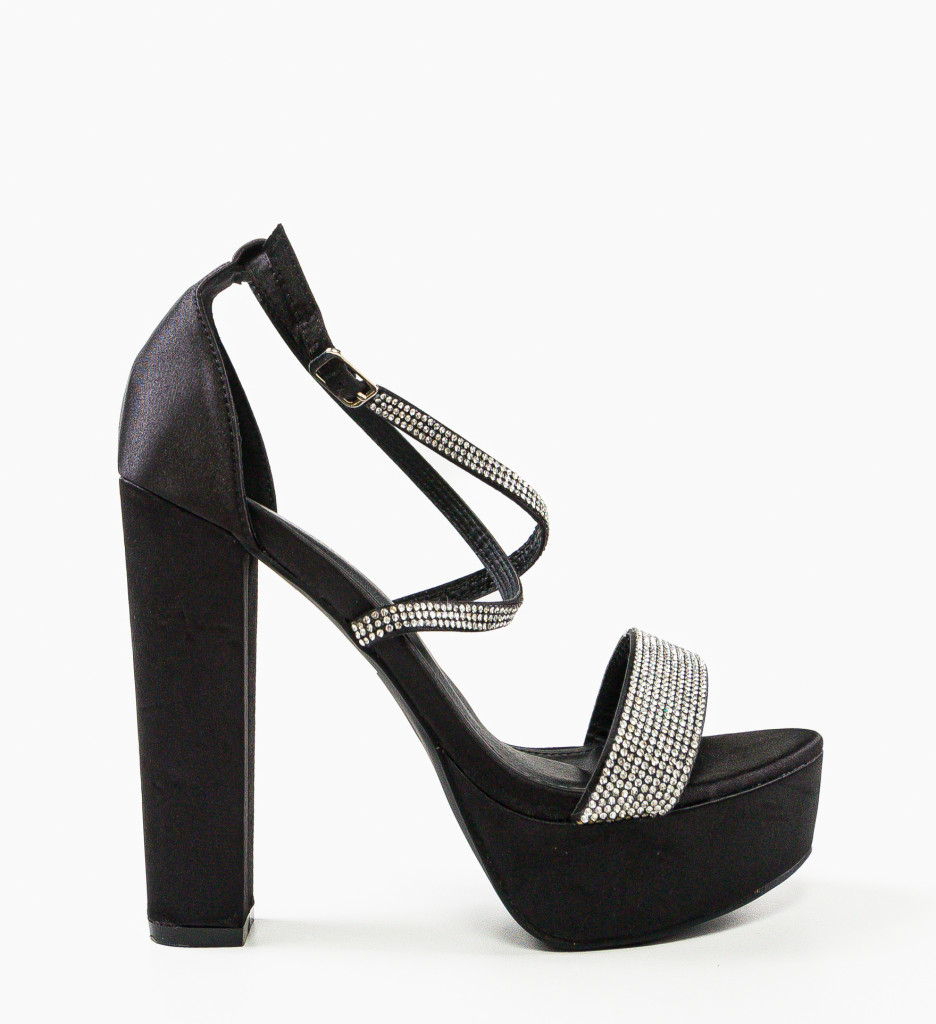 Sandale cu Toc Taniqua | Eleganță Neagră Clasică - imagine 4
