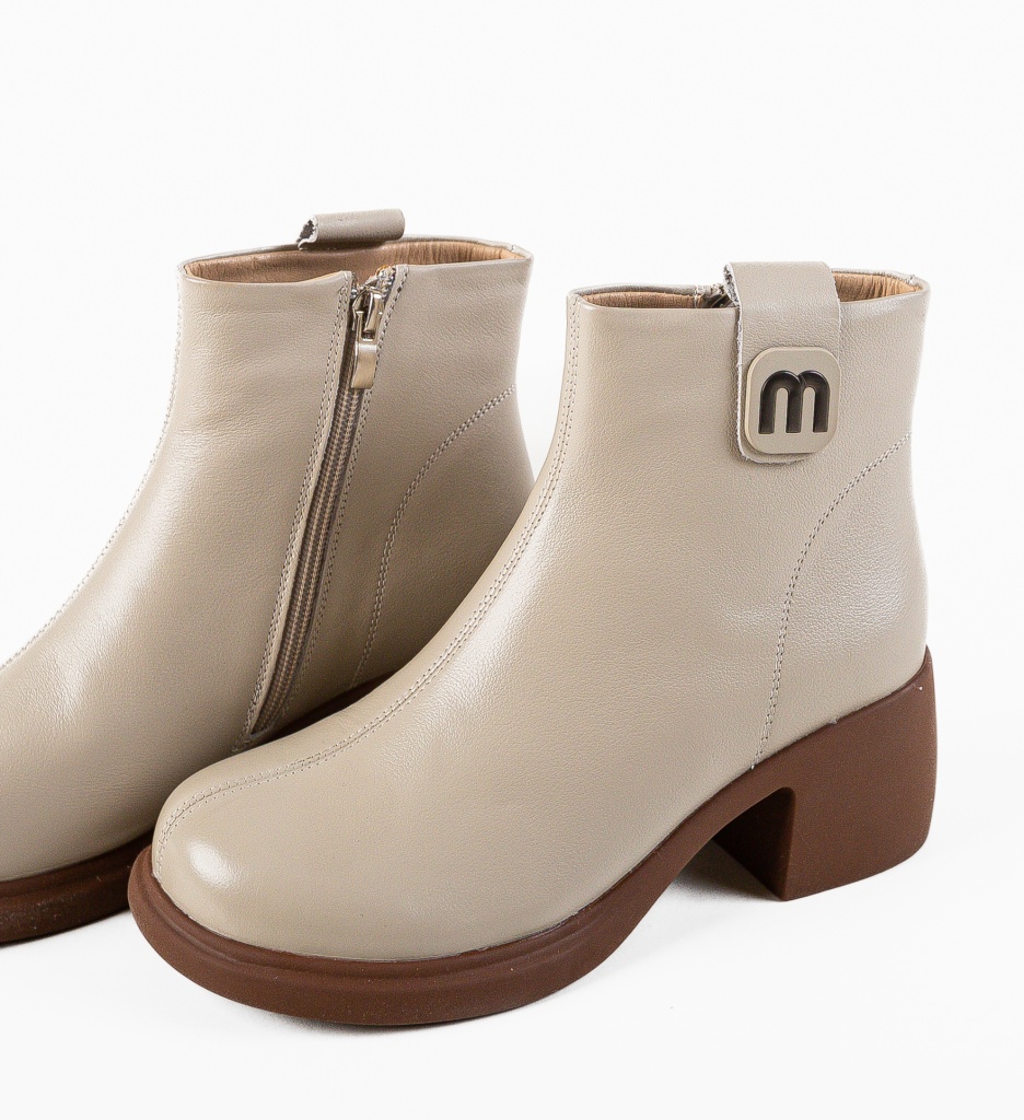 Botine Dama Bej Safta | Eleganță și Stil - imagine 8