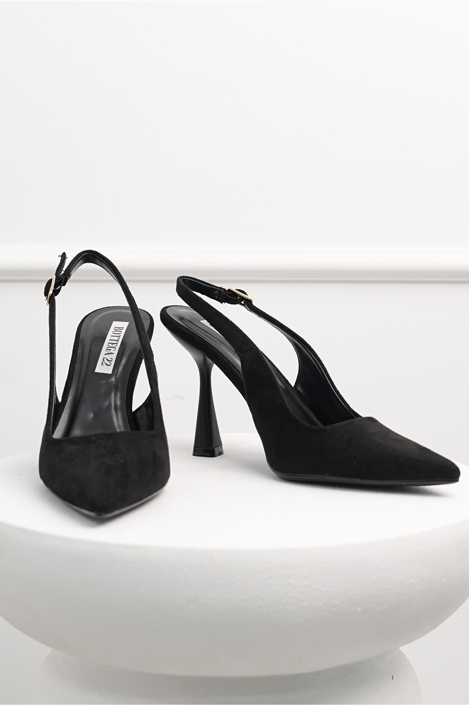 Pantofi Eleganți Negri cu Bareta Regabilă