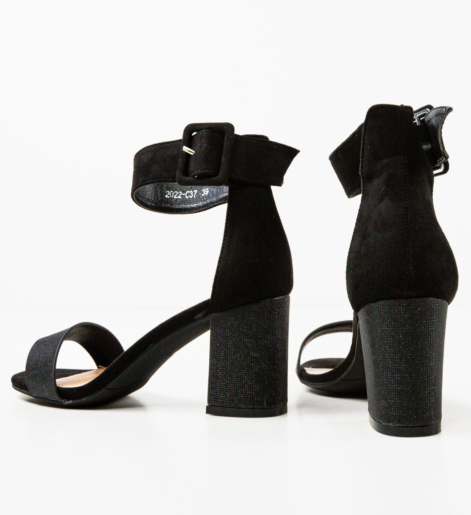 Sandale Dama Shperry Negre cu Toc Elegant - imagine 7