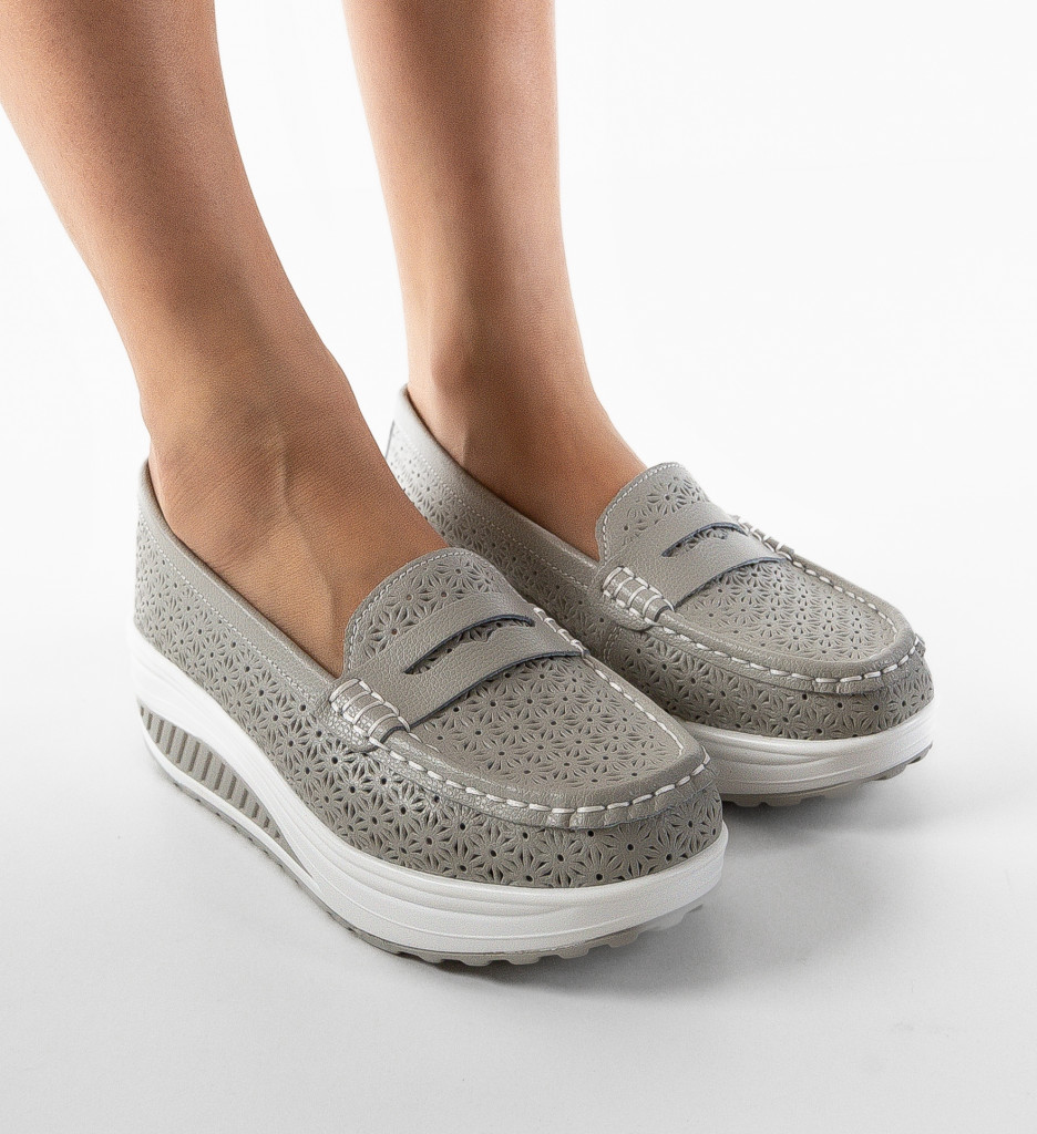 Pantofi Fyrya Gri Casual | Confort și Stil - imagine 7