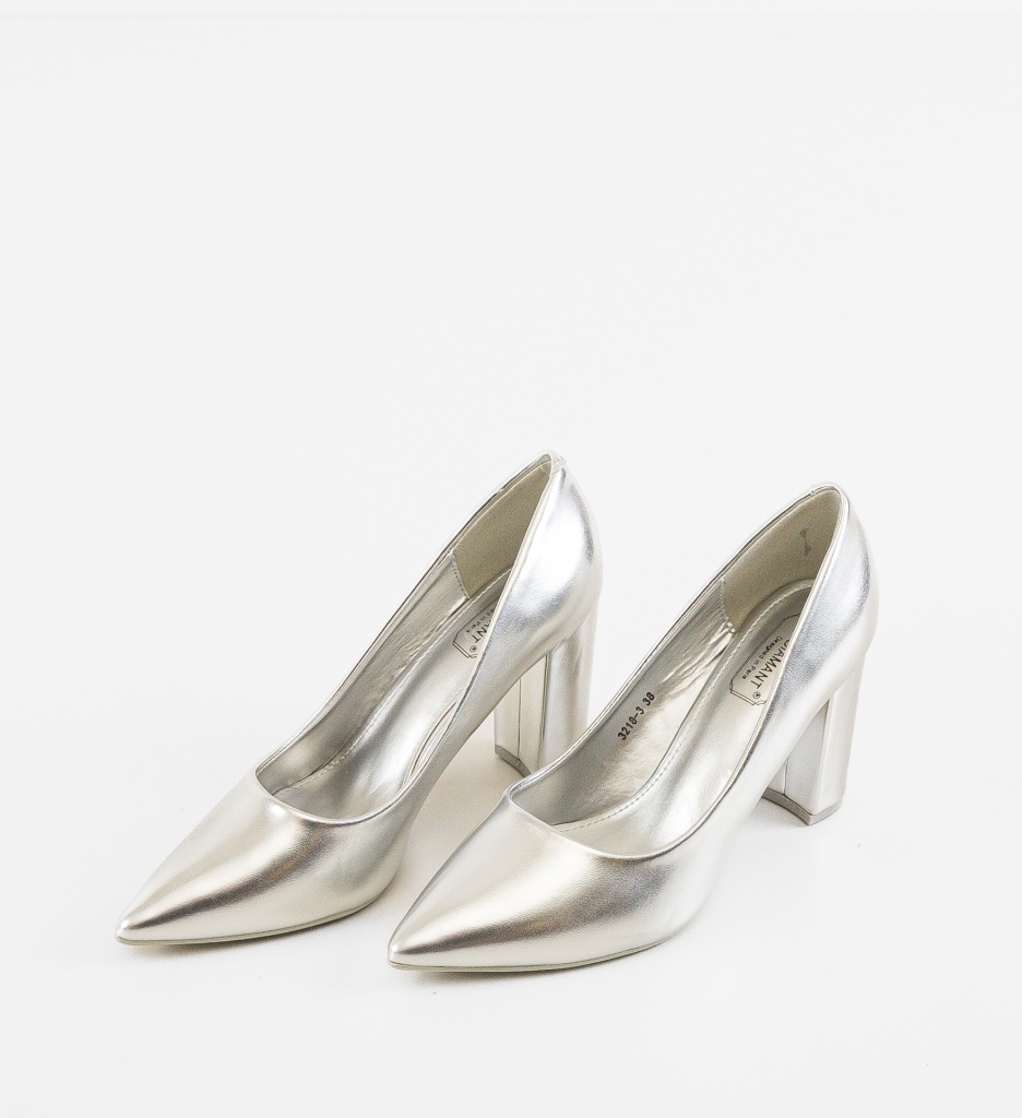 Pantofi Dama Argintii Eleganți - Stil Refinat - imagine 5