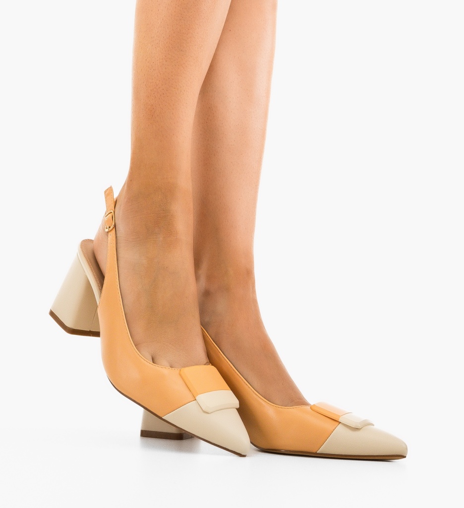 Pantofi dama Sandy Portocalii - Eleganță Vibrantă