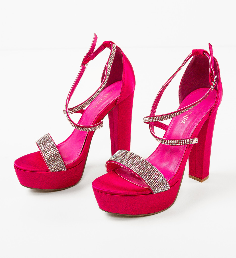 Sandale cu Toc Taniqua Fuchsia | Accesoriul Perfect - imagine 7