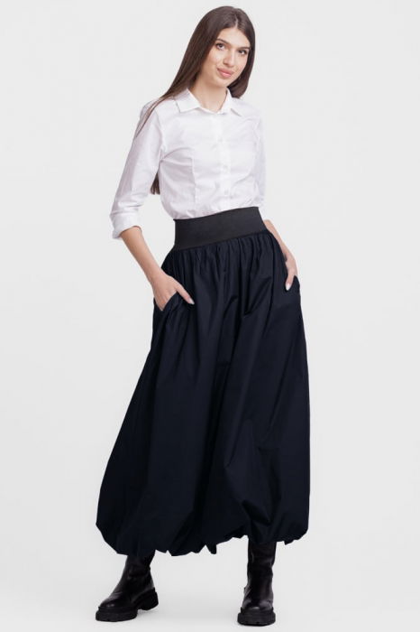Fusta Gogosar Bleumarin Shopika | Talie Elastica