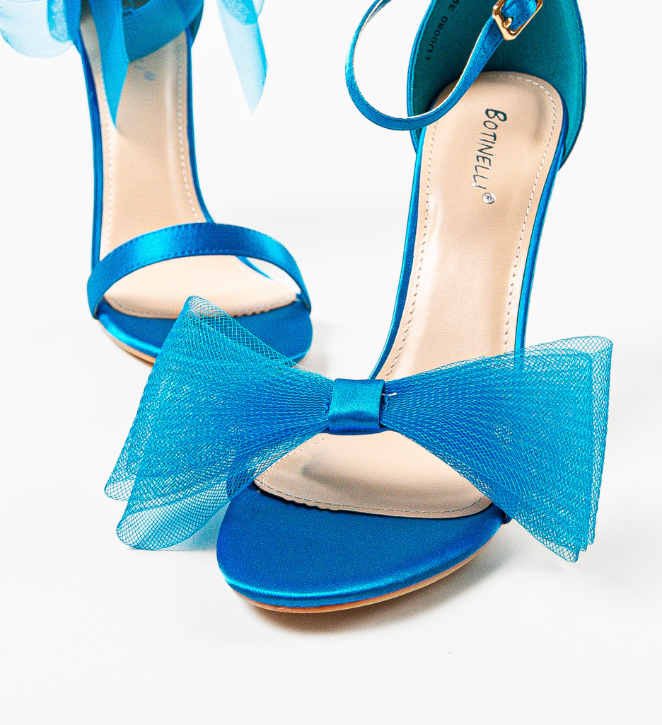 Sandale Dama Roxom Albastre cu Toc Elegante - imagine 6