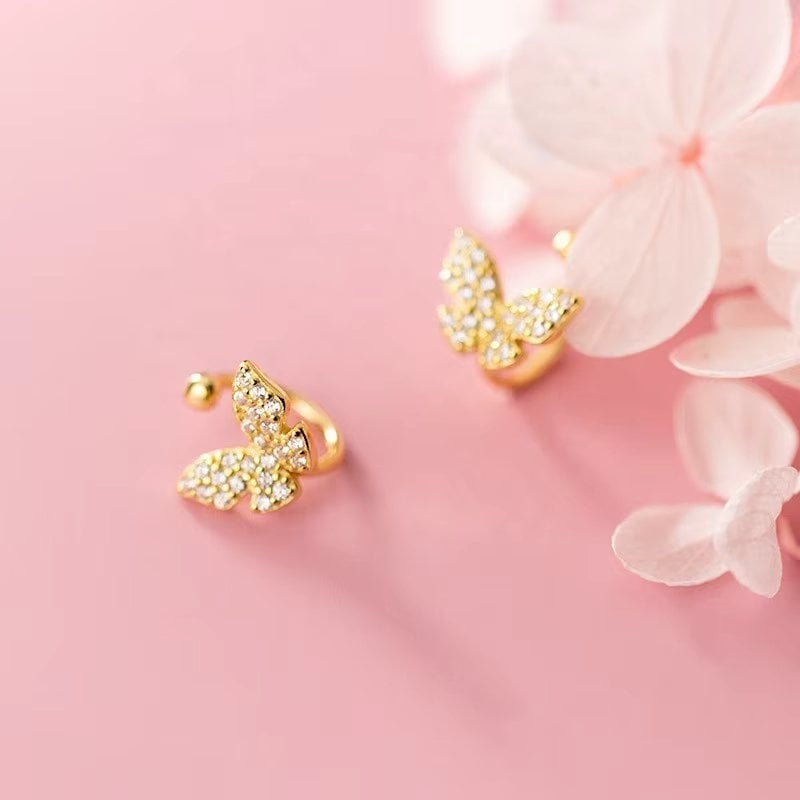 Ear Cuffs Fluture Delis | Argint 925 Placat Aur - imagine 4