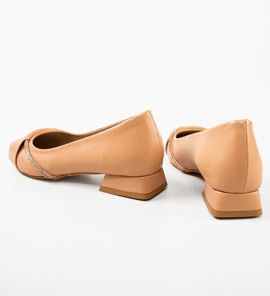 Pantofi Barysan Nude Eleganți cu Toc - imagine 8