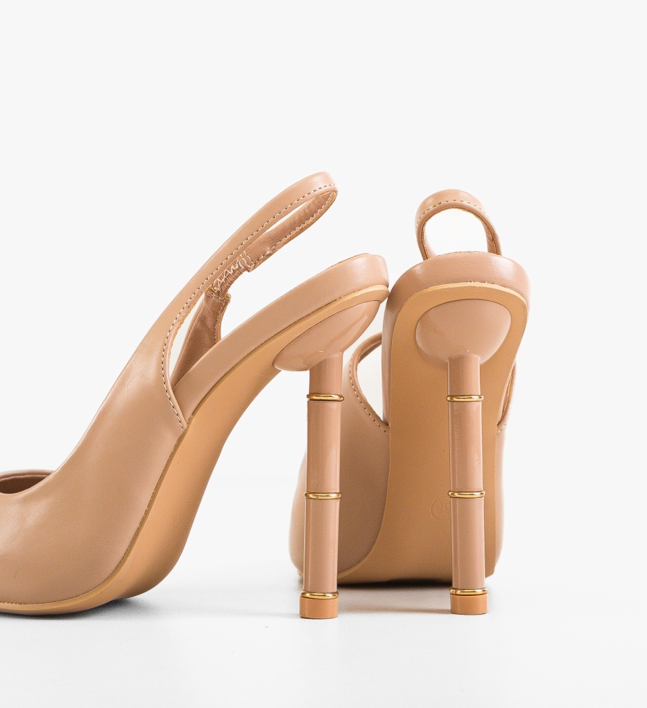 Pantofi Dama Bej cu Toc - Eleganți și Confortabili - imagine 5