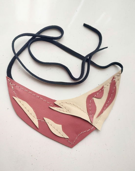 Colier Piele Shopika | Eleganță Roz Pudra