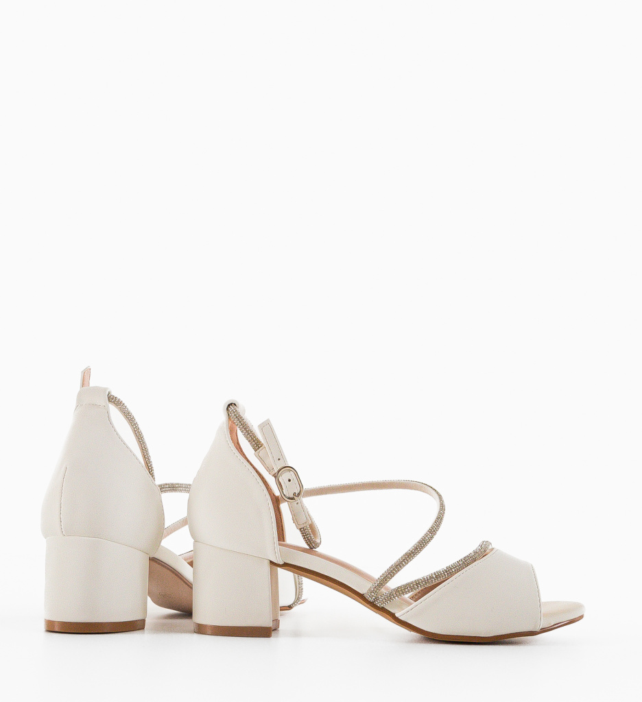 Sandale Graves Albe cu Toc Elegante - imagine 4