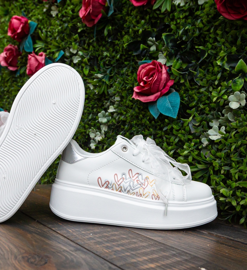 Sneakers Dama Ilius Argintii - Stil și Confort - imagine 3