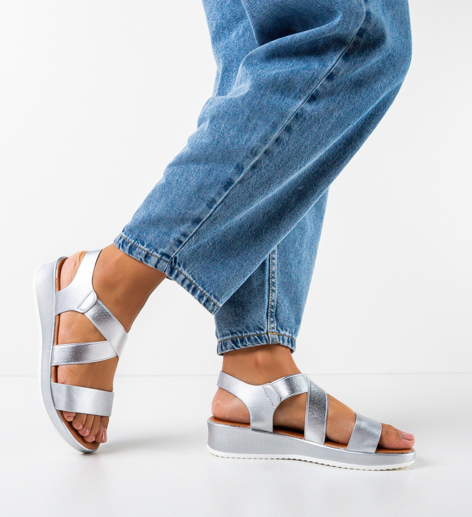 Platforme Dama Banba Argintii | Stil Elegant - imagine 2
