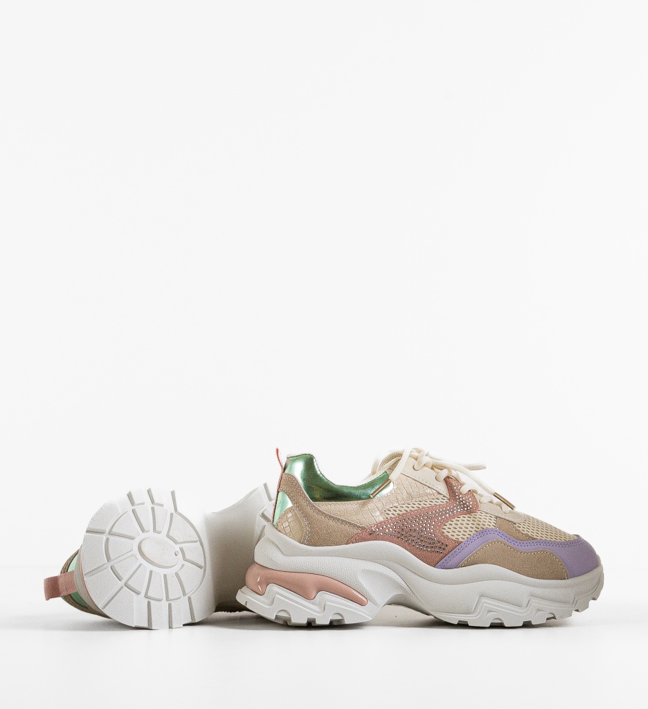 Sneakers Dama Leonarda Bej - Confort și Stil - imagine 4