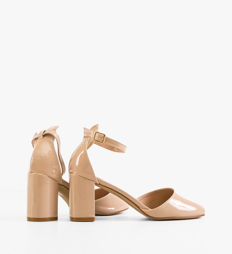 Pantofi Dama Peppre Bej cu Toc Eleganți