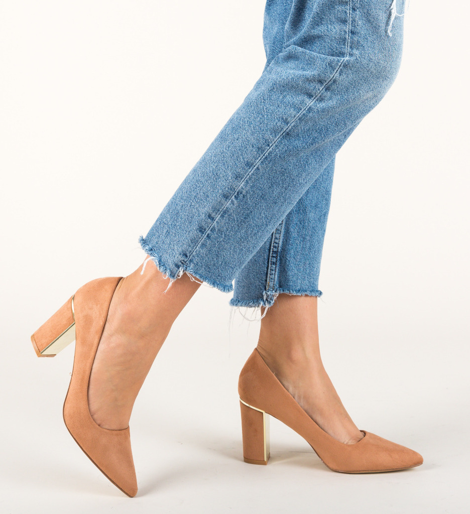 Pantofi Peonix Roz cu Toc Elegant | Stil Feminin - imagine 3