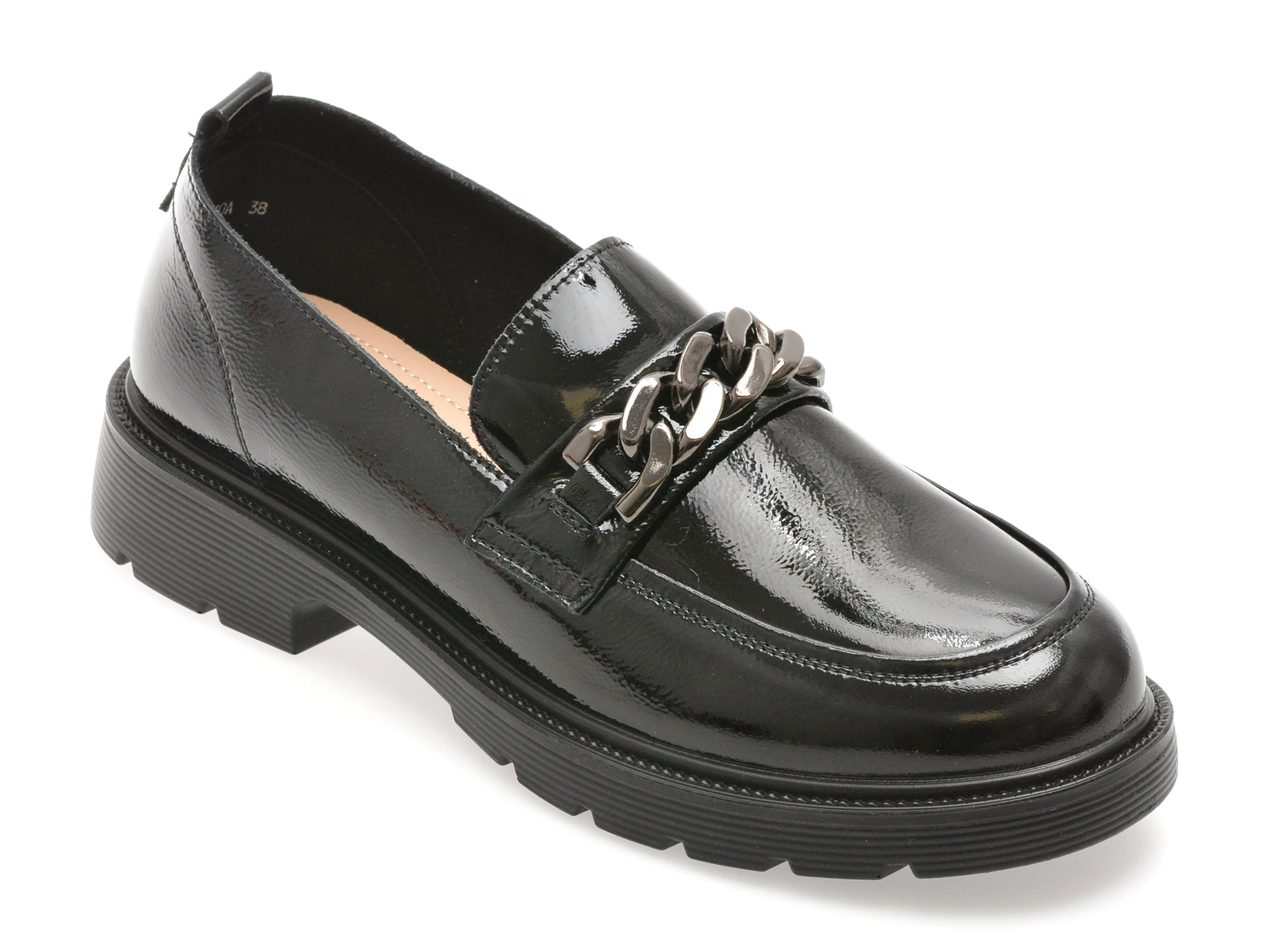 Mocasini GRYXX negri din piele lacuita