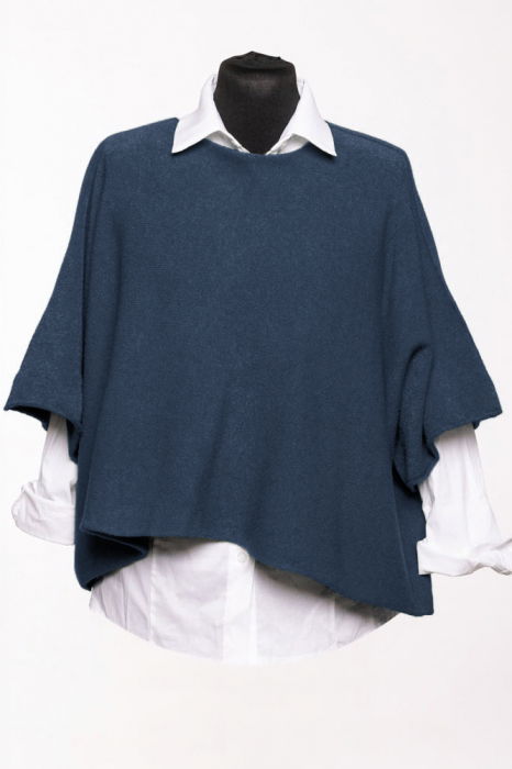 Pulover Vascoza Shopika Bleumarin Maneca Fluture