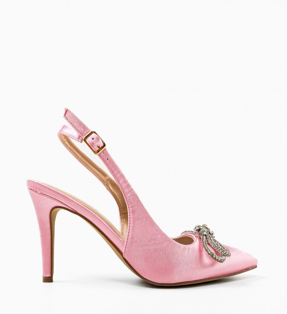 Pantofi Dama Totyce Roz cu Toc Eleganți - imagine 4
