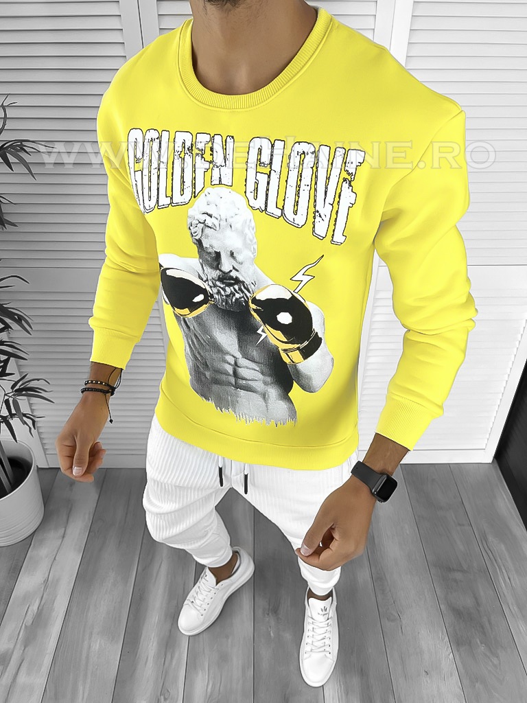 Bluza Barbati Galbena Vatuita Slim Fit
