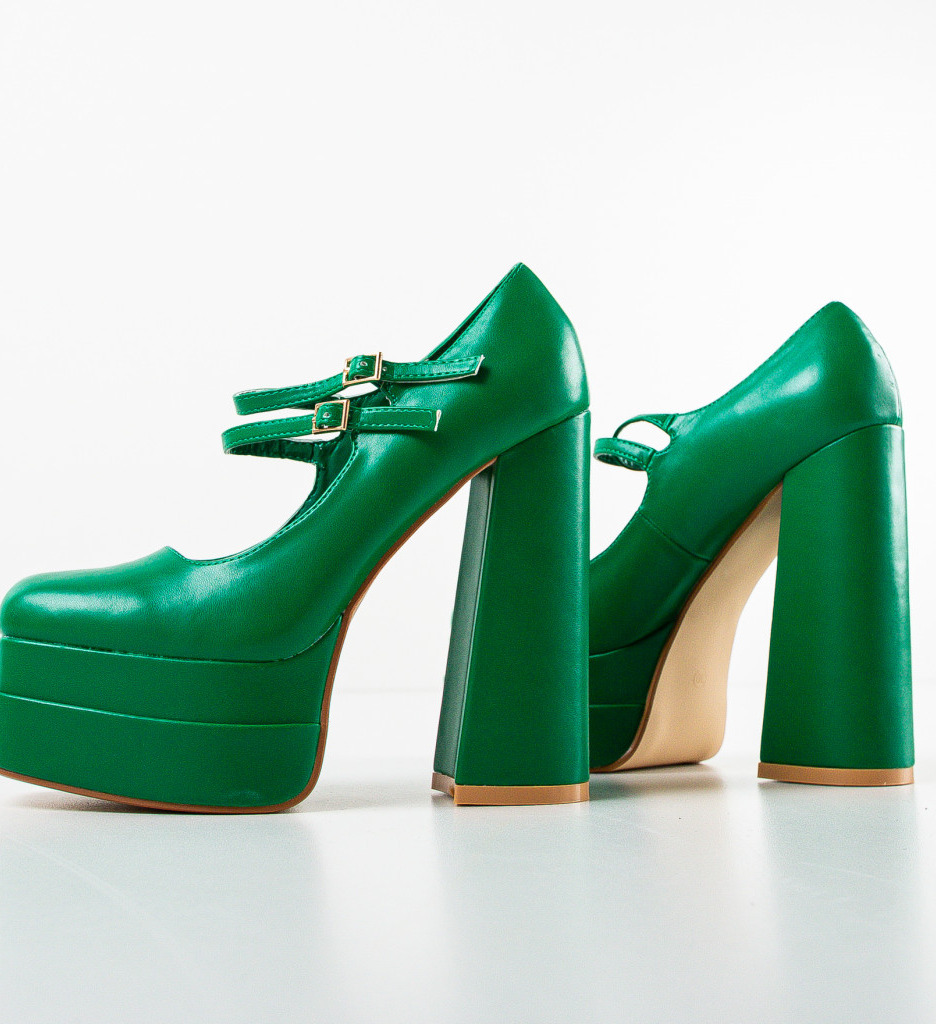Pantofi dama Maysa Verzi cu toc elegant - imagine 5