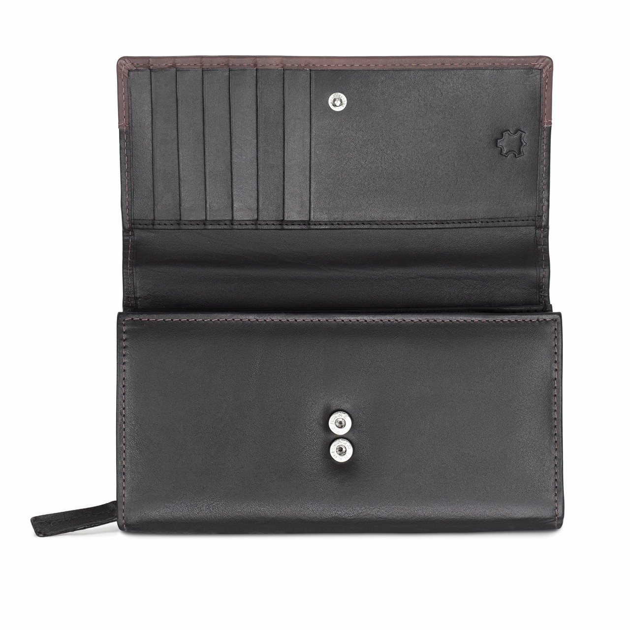 Portofel Dama Marquise Piele Naturala Negru/Maro - imagine 2