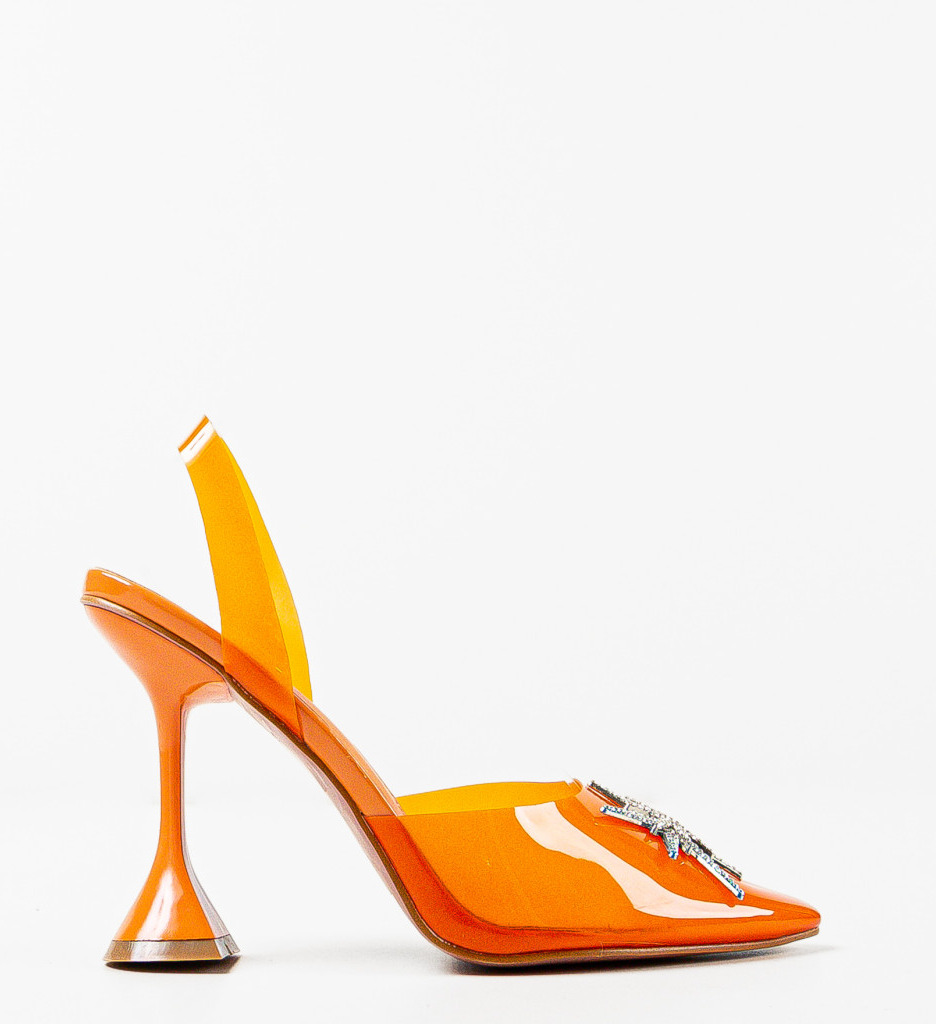 Pantofi Sheppard Portocalii cu Toc | Stil Unic - imagine 5