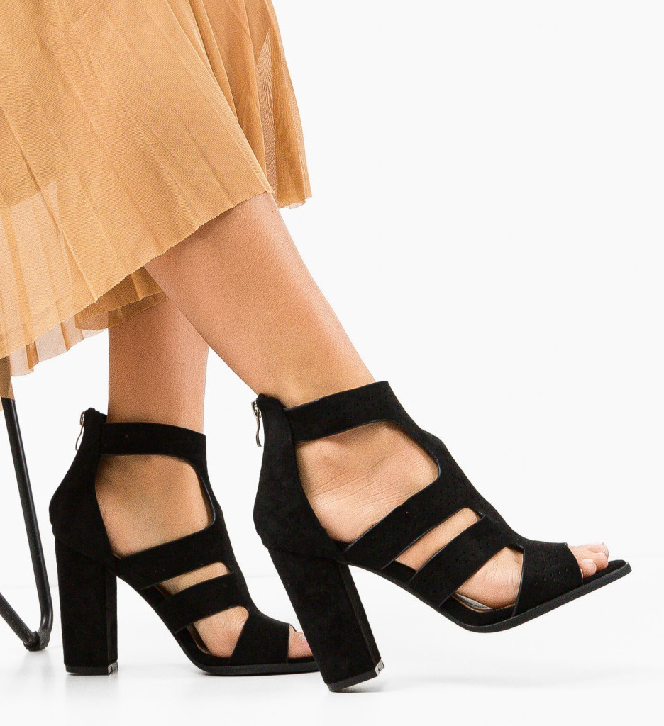 Sandale Barivos Negre cu Toc Elegant
