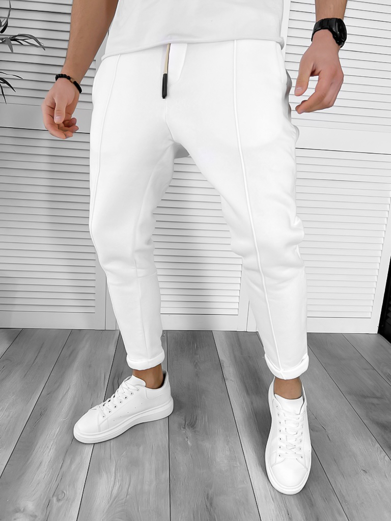 Pantaloni Trening Albi Conici | Defect Estetic Minor
