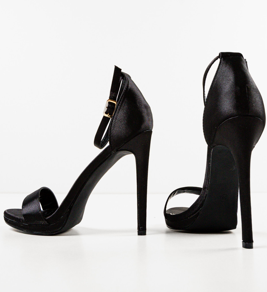 Sandale cu toc Doka Negre - Eleganță maximă - imagine 5