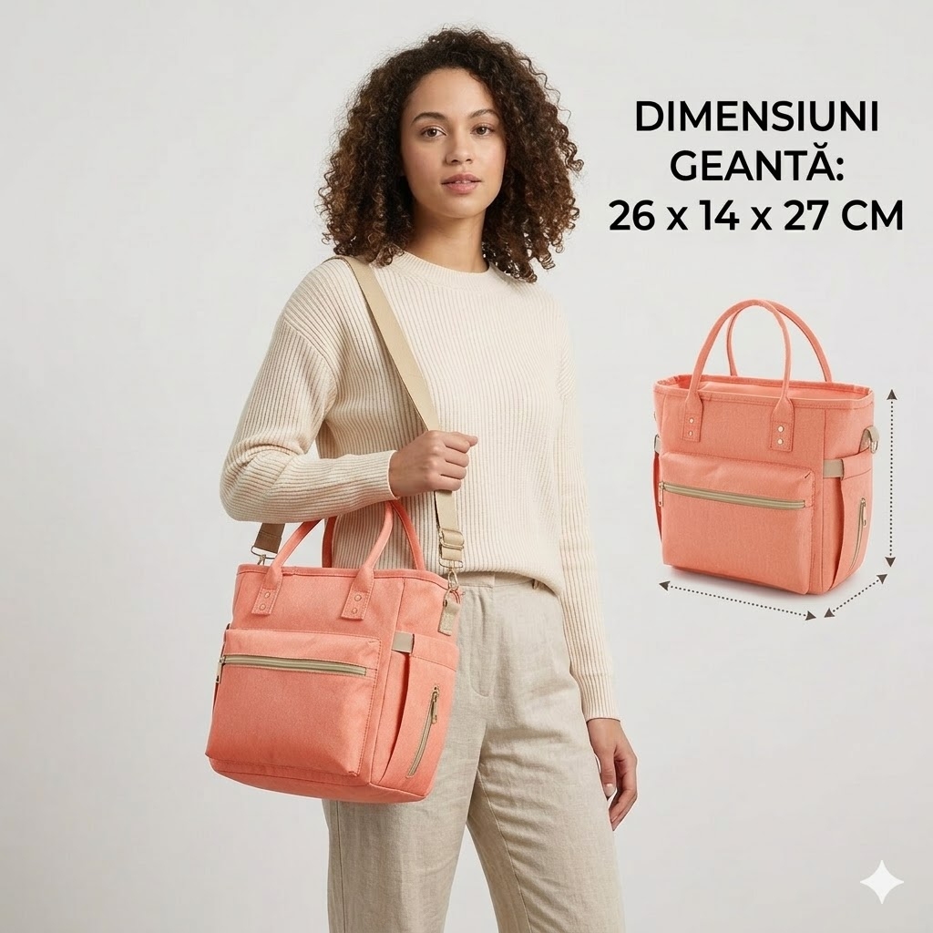 Geanta Dama Delis Mireya Portocalie, Versatilă - imagine 4